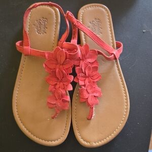 Red Floral Sandals